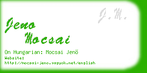 jeno mocsai business card