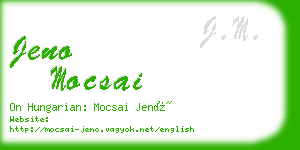jeno mocsai business card